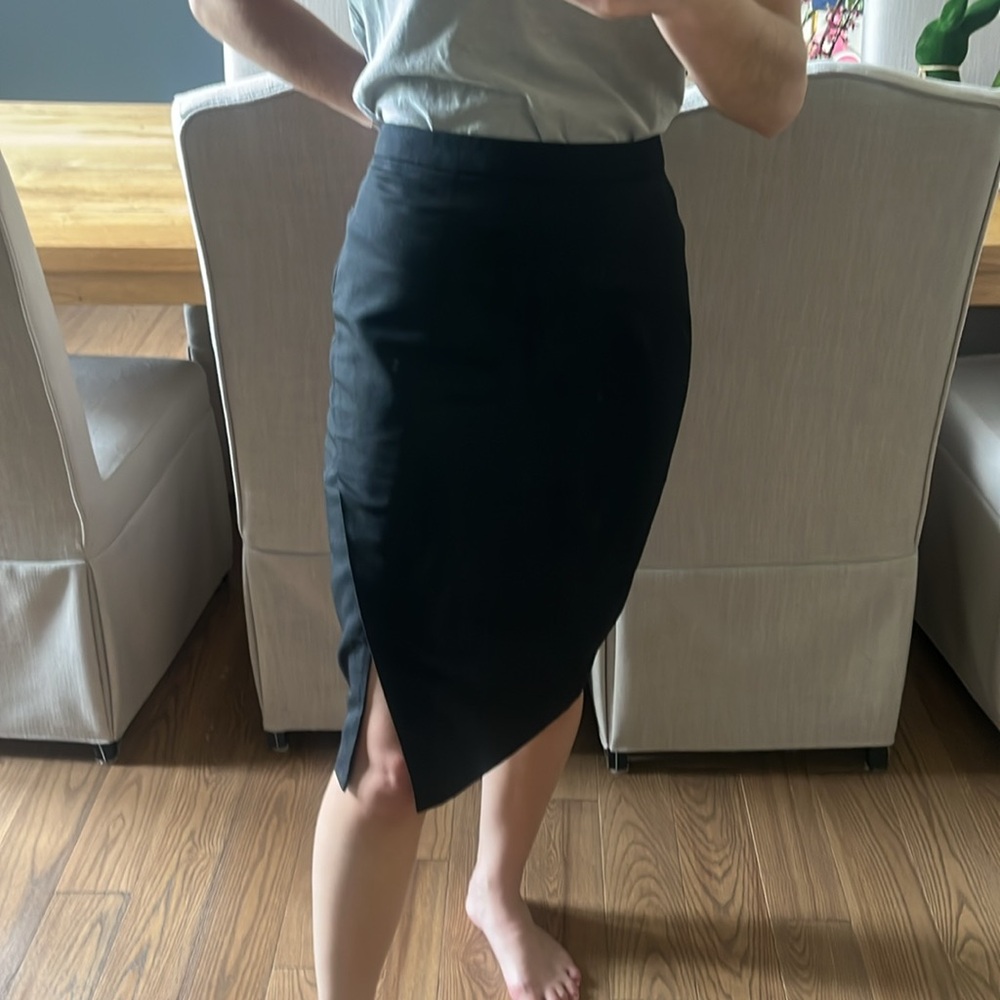 Garnet Hill Blue Pencil Skirt Knee-Length Workwear - Picture 6 of 8